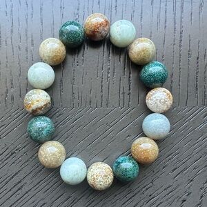 Ocean jasper bracelet 12mm SIZE 6.75’